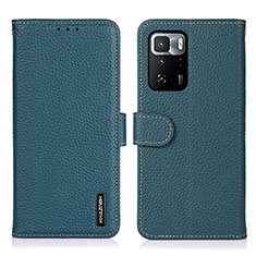 Leather Case Stands Flip Cover Holder B01H for Xiaomi Redmi Note 10 Pro 5G Green