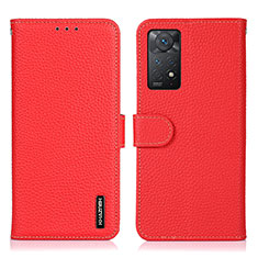 Leather Case Stands Flip Cover Holder B01H for Xiaomi Redmi Note 11 Pro 4G Red