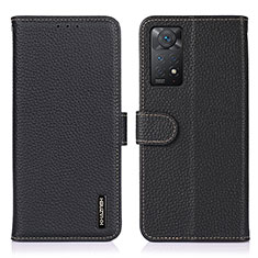Leather Case Stands Flip Cover Holder B01H for Xiaomi Redmi Note 11 Pro 5G Black