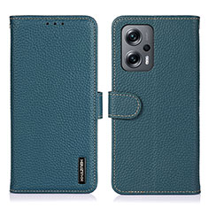 Leather Case Stands Flip Cover Holder B01H for Xiaomi Redmi Note 11T Pro 5G Green