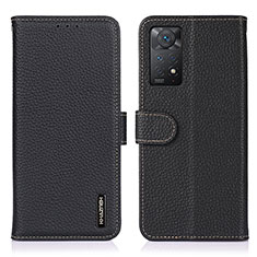 Leather Case Stands Flip Cover Holder B01H for Xiaomi Redmi Note 12 Pro 4G Black