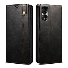 Leather Case Stands Flip Cover Holder B01S for Huawei Honor 70 Pro+ Plus 5G Black