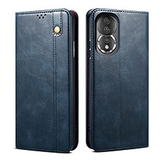 Leather Case Stands Flip Cover Holder B01S for Huawei Honor 80 5G Blue