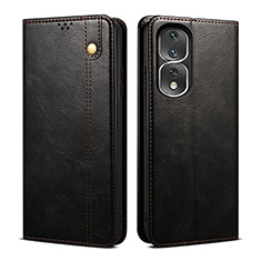 Leather Case Stands Flip Cover Holder B01S for Huawei Honor 80 Pro 5G Black