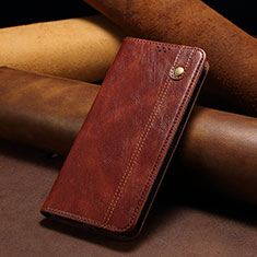 Leather Case Stands Flip Cover Holder B01S for Huawei Honor X6a Brown