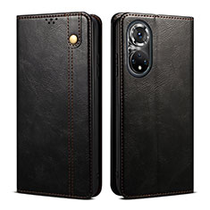 Leather Case Stands Flip Cover Holder B01S for Huawei Nova 9 Black