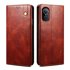 Leather Case Stands Flip Cover Holder B01S for Huawei Nova 9 SE Brown