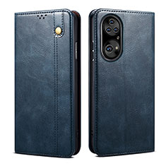 Leather Case Stands Flip Cover Holder B01S for Huawei P50 Pro Blue