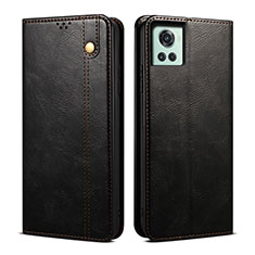 Leather Case Stands Flip Cover Holder B01S for OnePlus 10R 5G Black