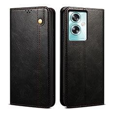 Leather Case Stands Flip Cover Holder B01S for Oppo A2 5G Black