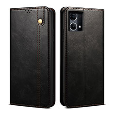 Leather Case Stands Flip Cover Holder B01S for Oppo F21 Pro 4G Black
