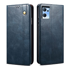 Leather Case Stands Flip Cover Holder B01S for Oppo Find X5 Lite 5G Blue