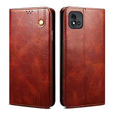 Leather Case Stands Flip Cover Holder B01S for Realme C20A Brown