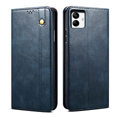 Leather Case Stands Flip Cover Holder B01S for Samsung Galaxy A04E Blue