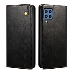 Leather Case Stands Flip Cover Holder B01S for Samsung Galaxy M32 4G Black