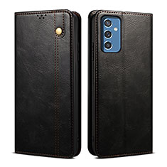 Leather Case Stands Flip Cover Holder B01S for Samsung Galaxy M52 5G Black