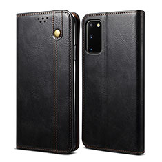 Leather Case Stands Flip Cover Holder B01S for Samsung Galaxy S20 FE (2022) 5G Black