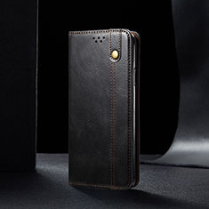 Leather Case Stands Flip Cover Holder B01S for Samsung Galaxy S24 Plus 5G Black