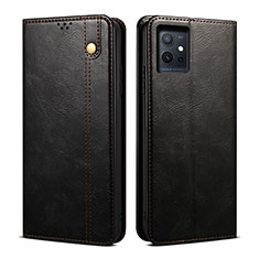 Leather Case Stands Flip Cover Holder B01S for Vivo iQOO Z6 5G Black