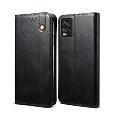 Leather Case Stands Flip Cover Holder B01S for Vivo V20 Black