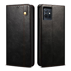 Leather Case Stands Flip Cover Holder B01S for Vivo Y33e 5G Black