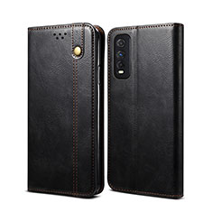 Leather Case Stands Flip Cover Holder B01S for Vivo Y50t Black