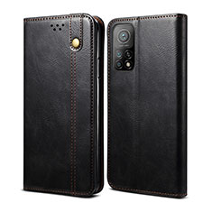 Leather Case Stands Flip Cover Holder B01S for Xiaomi Mi 10T Pro 5G Black