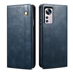 Leather Case Stands Flip Cover Holder B01S for Xiaomi Mi 12 Pro 5G Blue