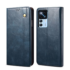 Leather Case Stands Flip Cover Holder B01S for Xiaomi Mi 12T 5G Blue