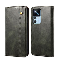 Leather Case Stands Flip Cover Holder B01S for Xiaomi Mi 12T 5G Green