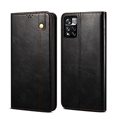 Leather Case Stands Flip Cover Holder B01S for Xiaomi Poco M4 Pro 5G Black