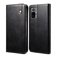 Leather Case Stands Flip Cover Holder B01S for Xiaomi Poco M5S Black