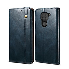 Leather Case Stands Flip Cover Holder B01S for Xiaomi Redmi 10X 4G Blue