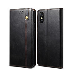 Leather Case Stands Flip Cover Holder B01S for Xiaomi Redmi 9i Black