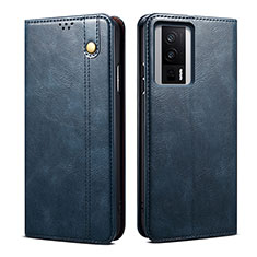 Leather Case Stands Flip Cover Holder B01S for Xiaomi Redmi K60 5G Blue