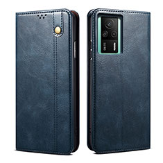 Leather Case Stands Flip Cover Holder B01S for Xiaomi Redmi K60E 5G Blue