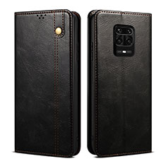 Leather Case Stands Flip Cover Holder B01S for Xiaomi Redmi Note 10 Lite India Black