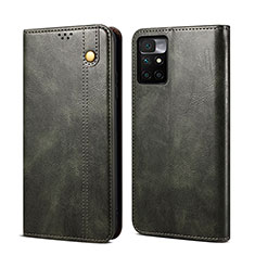 Leather Case Stands Flip Cover Holder B01S for Xiaomi Redmi Note 11 4G (2021) Green