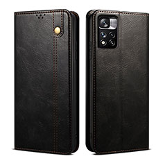 Leather Case Stands Flip Cover Holder B01S for Xiaomi Redmi Note 11 Pro+ Plus 5G Black