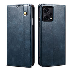 Leather Case Stands Flip Cover Holder B01S for Xiaomi Redmi Note 12 Pro 5G Blue