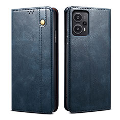 Leather Case Stands Flip Cover Holder B01S for Xiaomi Redmi Note 12 Turbo 5G Blue