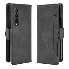 Leather Case Stands Flip Cover Holder B01Y for Samsung Galaxy Z Fold4 5G Black