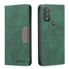 Leather Case Stands Flip Cover Holder B02F for Motorola Moto G Power (2022) Green