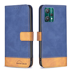 Leather Case Stands Flip Cover Holder B02F for Realme 9 Pro 5G Blue