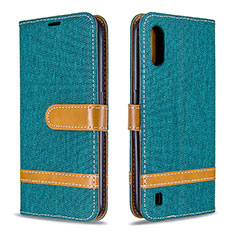 Leather Case Stands Flip Cover Holder B02F for Samsung Galaxy A01 SM-A015 Green