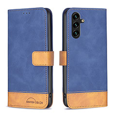 Leather Case Stands Flip Cover Holder B02F for Samsung Galaxy A04s Blue