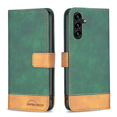 Leather Case Stands Flip Cover Holder B02F for Samsung Galaxy A04s Green