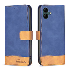 Leather Case Stands Flip Cover Holder B02F for Samsung Galaxy A05 Blue