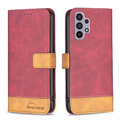 Leather Case Stands Flip Cover Holder B02F for Samsung Galaxy A32 4G Red