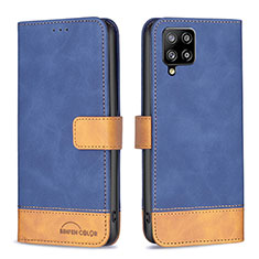 Leather Case Stands Flip Cover Holder B02F for Samsung Galaxy A42 5G Blue